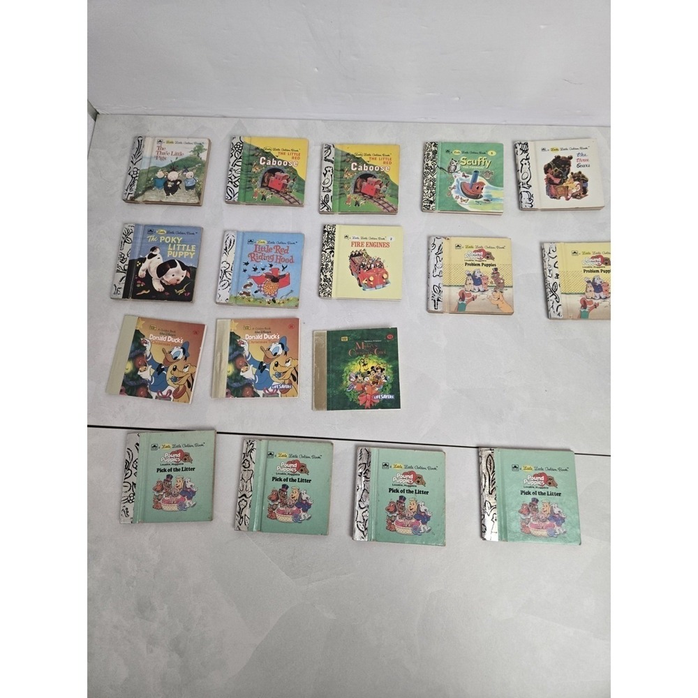 Vintage Little Golden Books Lot Kids Classics + Plush‎ Puppy Dog Toy